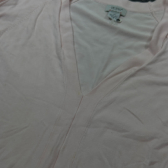 Guess Authentic Sweater Women's Large Pink Knit Cropped V-Neck Thermal Gorpcore - Picture 3 of 8